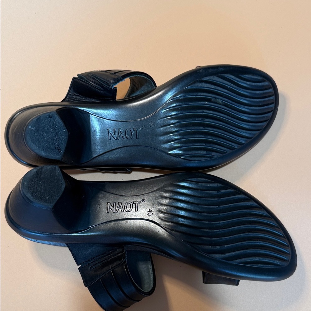 Naot Black Leather Slide Mules - Picture 6 of 6
